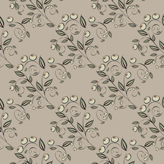  Abstract Berries seamless pattern. 