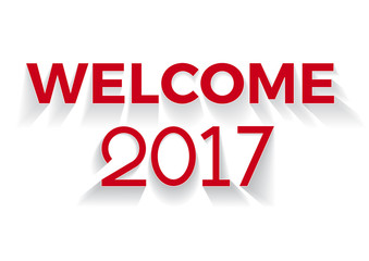 welcome 2017 creative red text