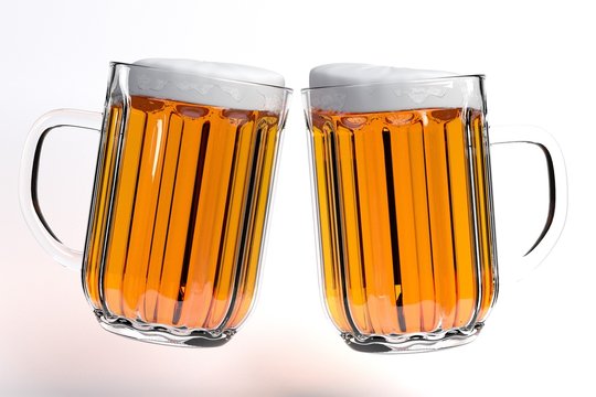 3d Render Of Raising Glass Of Beer