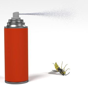3d render of spray killing insect