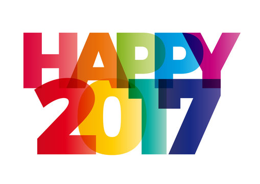 happy new year 2017 creative colorful text