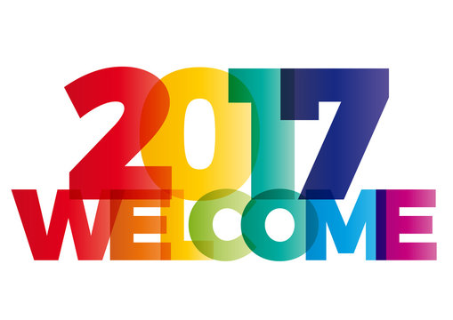 welcome new year 2017 creative colorful text