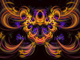 Abstract multicolored fractal. 3D rendering.