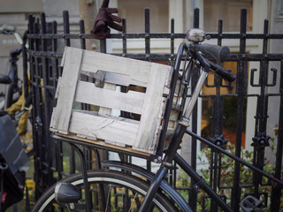 Bike Basket, bicycle parking beside front gate