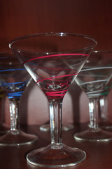 glasses on brown background