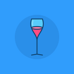 Vector wine glass colorful icon