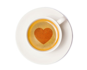 coffee cup top view  isolated on white background. with clipping path.