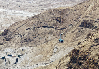 Lift station to the mountain of Masada, Israel