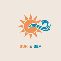 abstract design of sun and sea icon