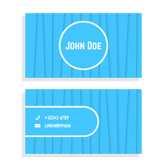 business card with blue stripes