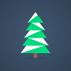 Obraz premium christmas tree icon with snow