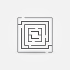 Square labyrinth linear icon