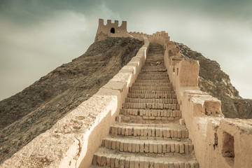 Ming Great Wall At Jiayuguan, Gansu China.