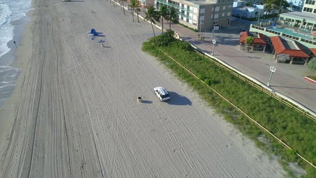 Aerial video of ocean rescue on the baech
