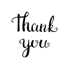 Thank You handwritten inscription. Hand drawn lettering. Thank You calligraphy. Vector illustration.