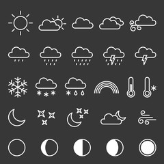 Weather icon collection, thin line icon