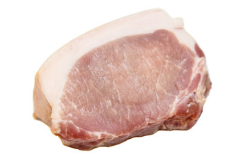 Raw pork loin boneless, isolated object.