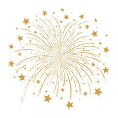 Vector gold firework on white background