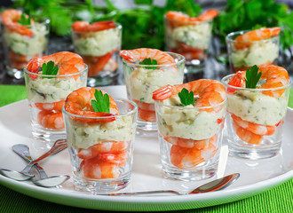 individual Cocktail Shrimp Shooters with delicious homemade aiol