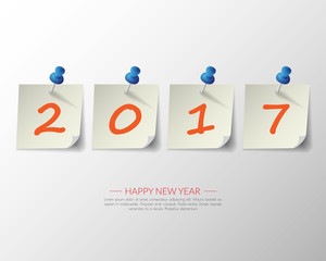 Happy new 2017 year. Greetings card. Colorful design. Vector ill