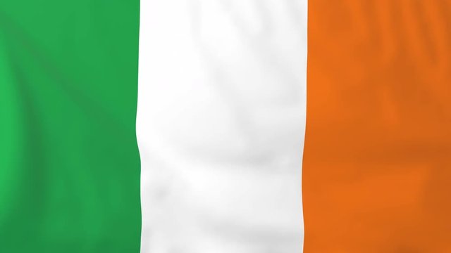 Flag of Ireland. Rendered using official design and colors. Seamless loop.