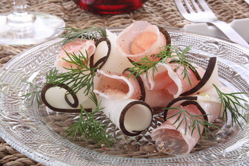 生ハムと黒丸大根のサラダ