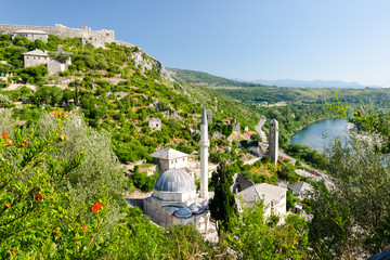 mosque in Pocitelj village near Mostar, Bosnia and Herzegovina