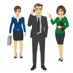 Team of confident young business people