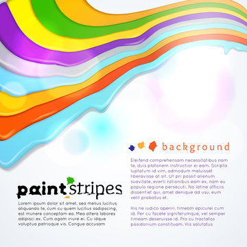 Rainbow paint stripes, vector background