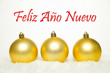 Christmas Decoration with Spanish text Feliz ano nuevo (HAPPY NEW YEAR)