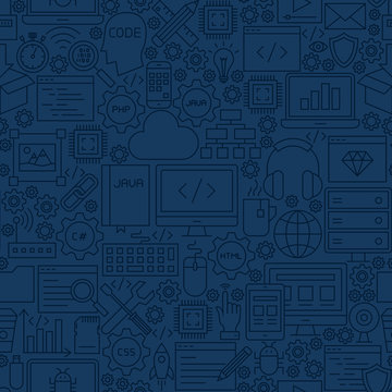 Blue Programming Line Tile Pattern