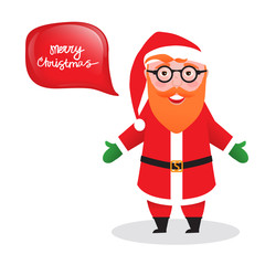 Santa Claus cartoon character. Red-haired. Illustration isolated on white background.