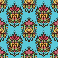 Luxury Damask flower seamless pattern
