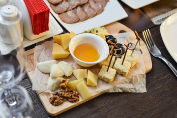 Cheese plate with cheeses Dorblu