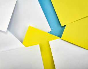 background with small papers with arrow