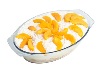 Peach with grated coconut