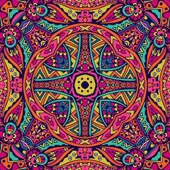 Festive Colorful ethnic seamless vector pattern 