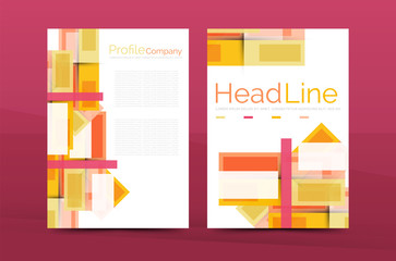 Set of modern geometric business annual report covers