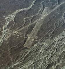 Lines and Geoglyphs in the Nazca desert. It is a designated UNESCO World Heritage Site - Peru,...