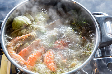 Seafood hot pot