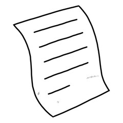 paper / cartoon vector and illustration, black and white, hand drawn, sketch style, isolated on white background.