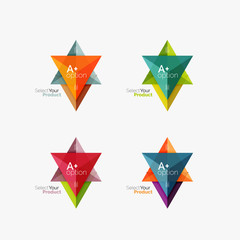 Set of triangle option infographic layouts