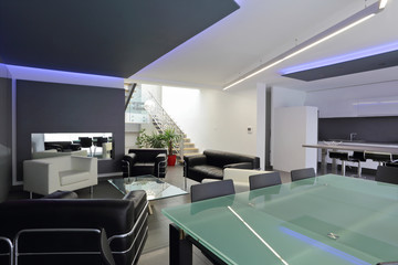 salon salle à manger design épuré contemporain