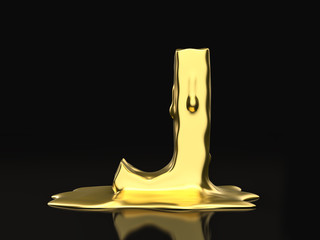 Liquid gold letter J