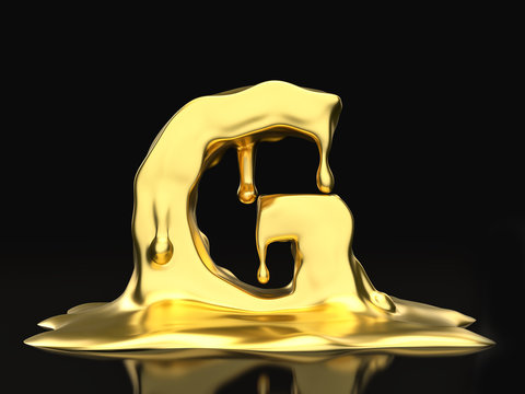 Liquid gold letter G