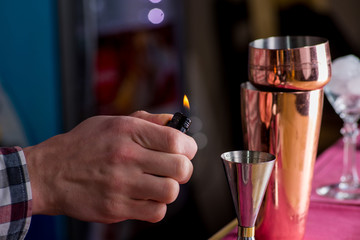 bartender making cocktail