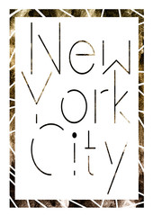 New York city art. Street graphic style NYC. Fashion stylish print. Template apparel, card, label, poster. emblem, t-shirt stamp graphics. Handwritten banner, logo or label. Colorful hand drawn phrase