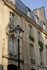 Fototapeta na wymiar Street Lamp in Le Maris Paris France