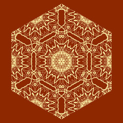 Ornamental Arabian Print on Red Background