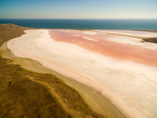 Koyashskoe pink salt lake in Crimea